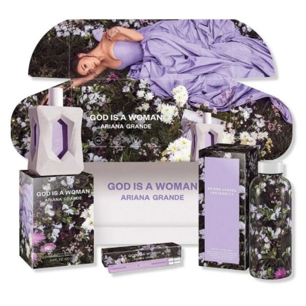 NEW Ariana Grande God Is A Woman Fan Box Large Fragrance and Travel Set RARE!!!